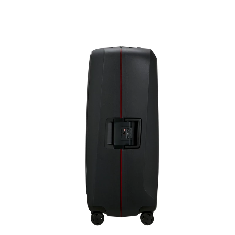Samsonite Essens spinner 4-kerekes keményfedeles extra nagy bőrönd  81 x 56 x 34 cm, fekete-piros