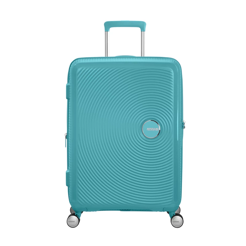 American Tourister Soundbox 4-kerekes keményfedeles bővíthető bőrönd 67 x 46.5 x 29/32 cm, türkiz