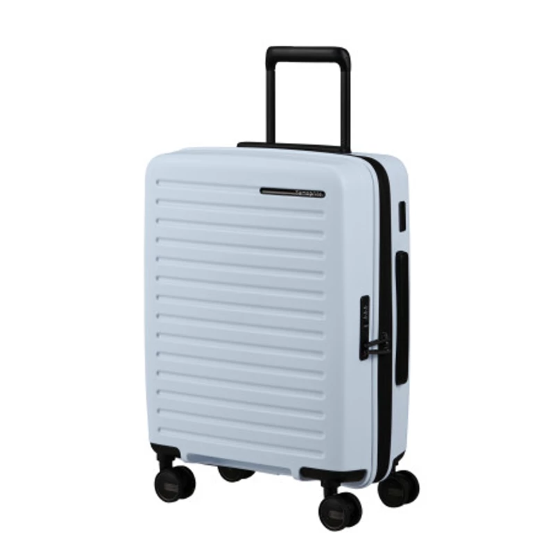 Samsonite Restackd spinner 4-kerekes keményfedeles bővíthető kabin bőrönd 55 x 40 x 20/23 cm, halványkék