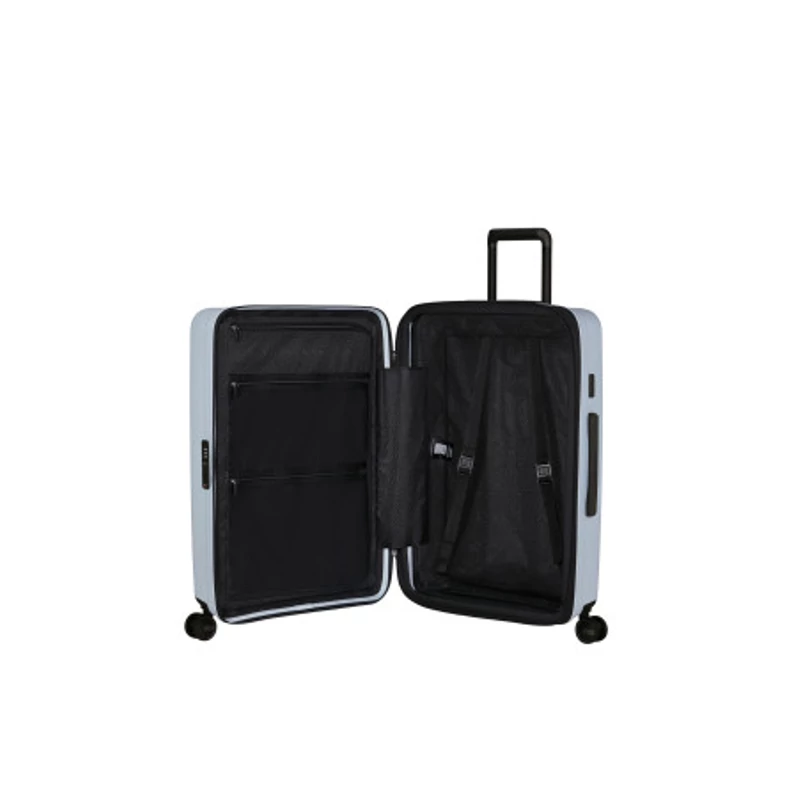 Samsonite Restackd spinner 4-kerekes keményfedeles bővíthető bőrönd 68 x 46 x 26/29 cm, halványkék