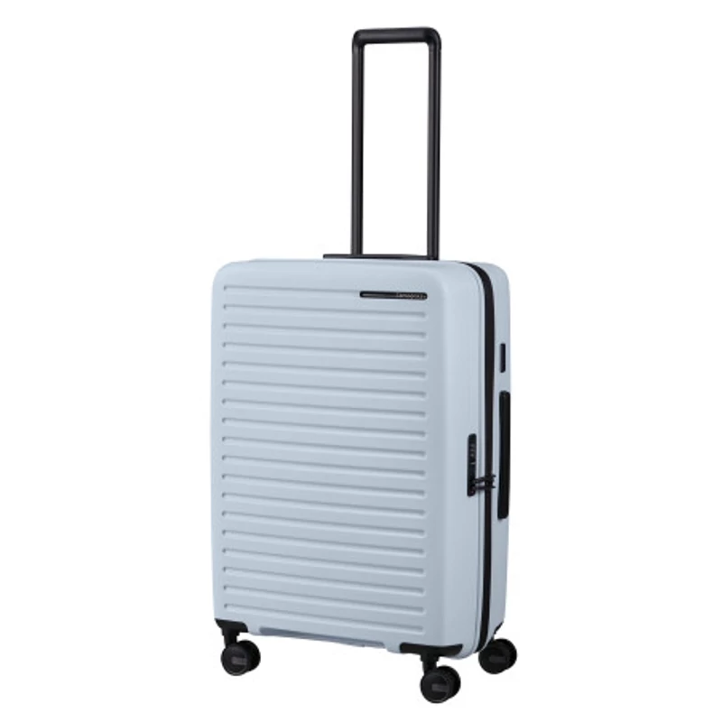 Samsonite Restackd spinner 4-kerekes keményfedeles bővíthető bőrönd 68 x 46 x 26/29 cm, halványkék