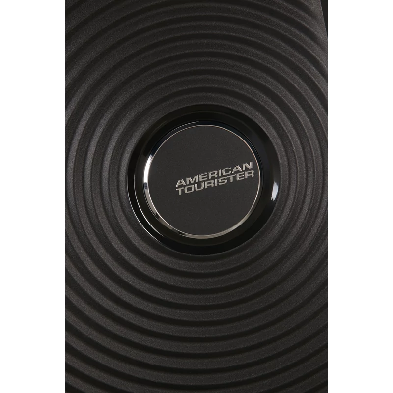 American Tourister Soundbox 4-kerekes keményfedeles bővíthető kabin bőrönd 55x40x20/23 cm, fekete