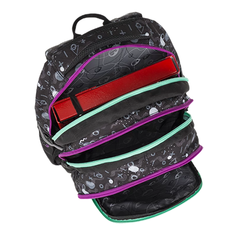 Bagmaster iskolatáska MAXVELL, fekete-szurke-lila