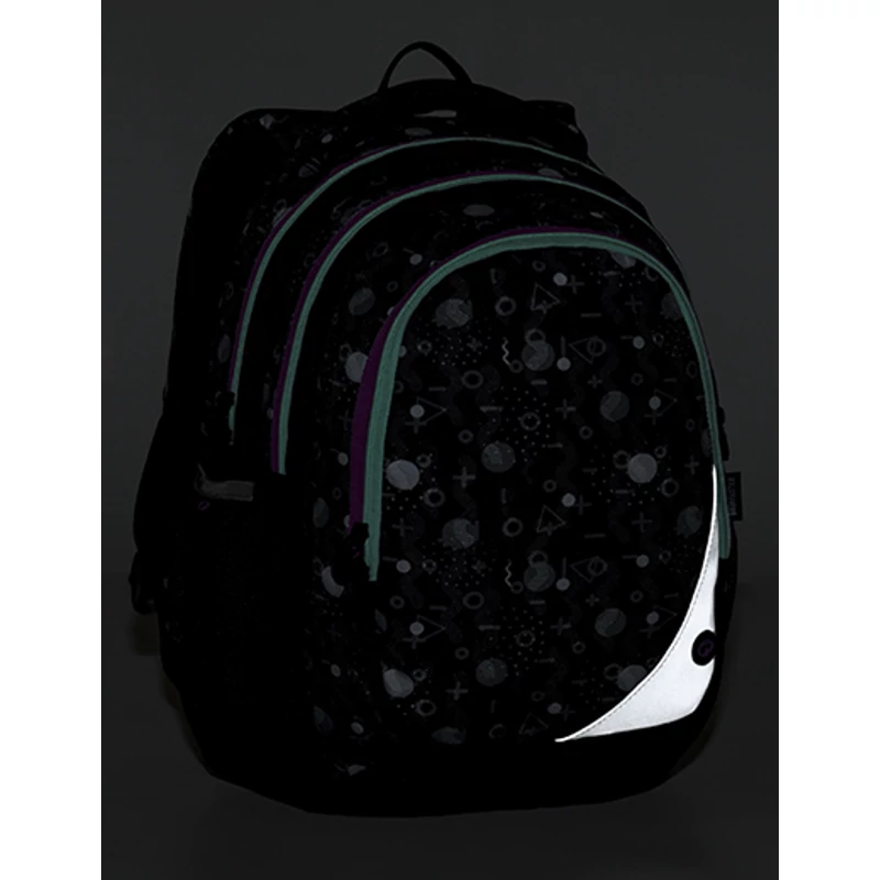 Bagmaster iskolatáska MAXVELL, fekete-szurke-lila