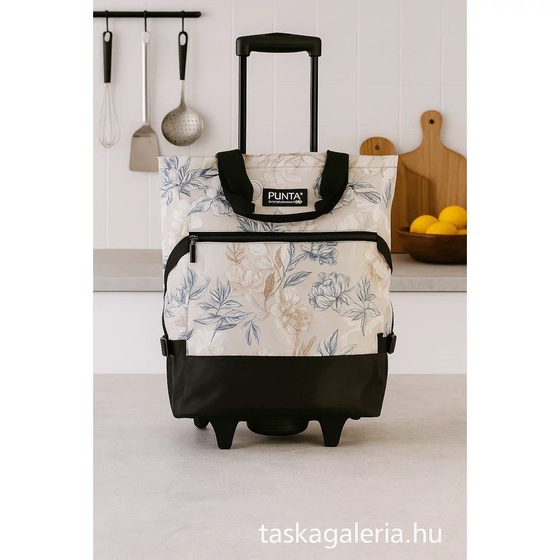 Punta kerekes bevásárlótáska 33 L – virágmintás